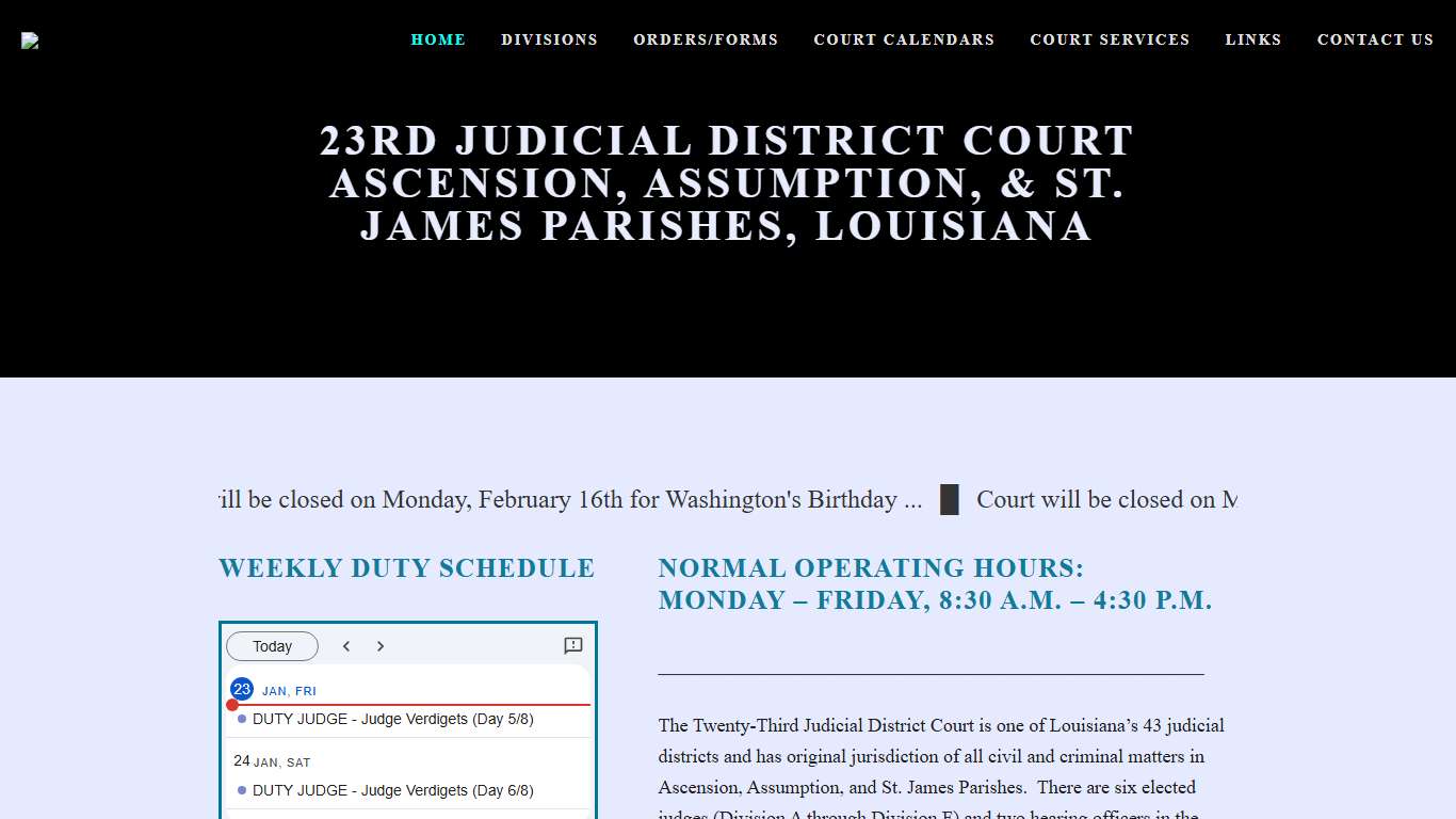 23rd Judicial District Court Online Court