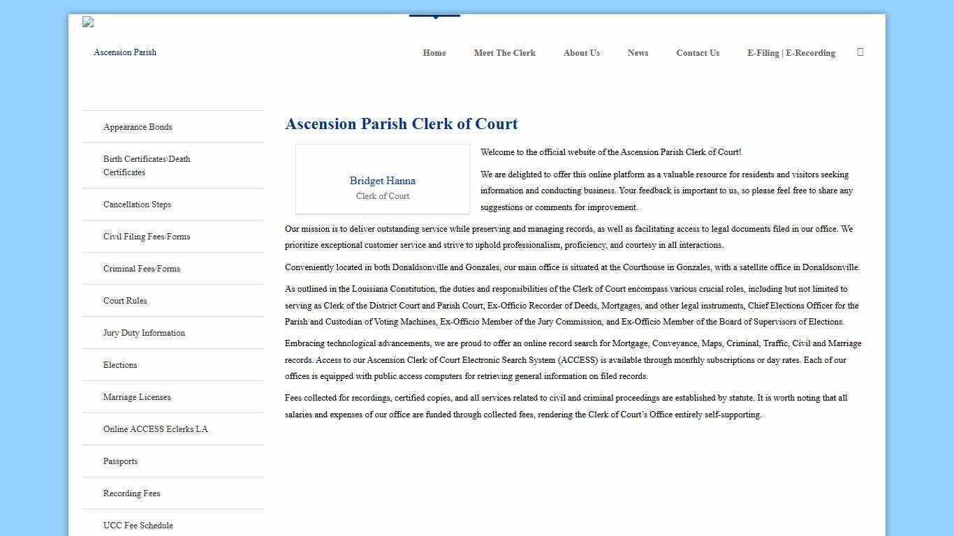 Clerk of Court - Home